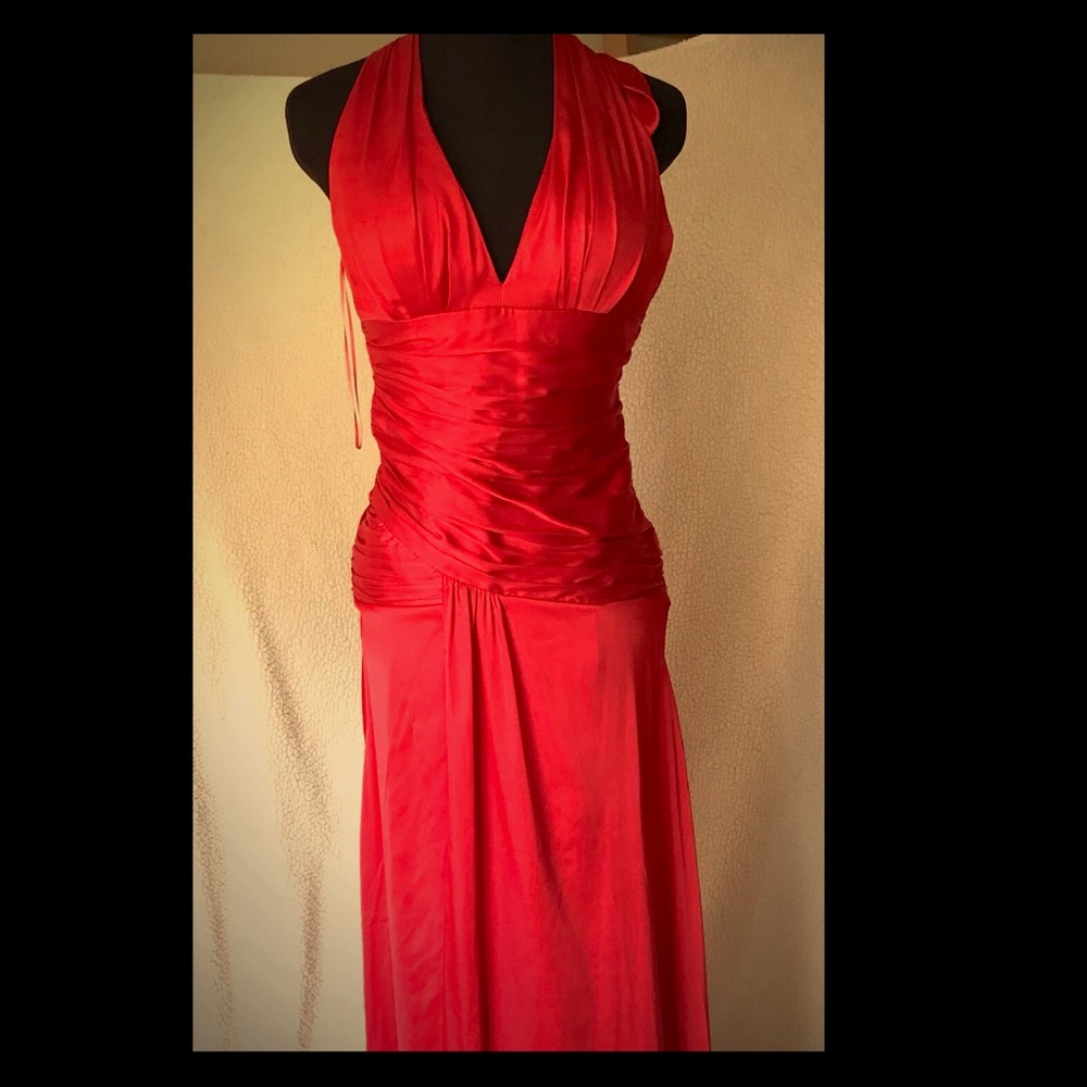 Cache coral halter gown